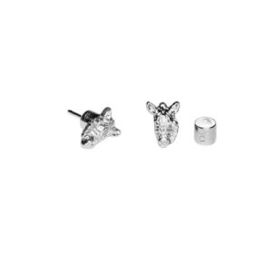 Mini Studs - Zebra, rhodium